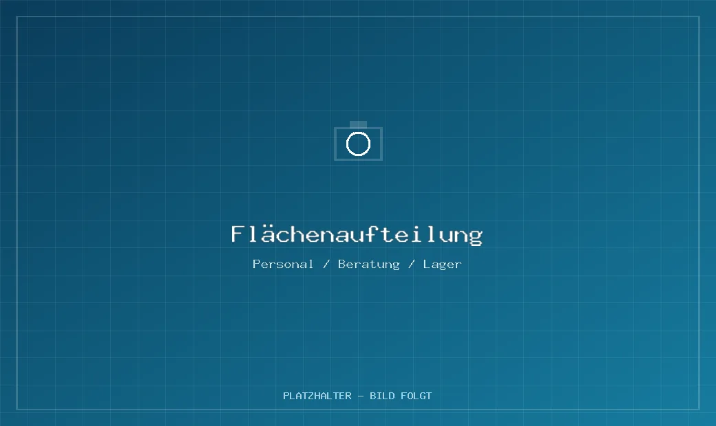 Flächenaufteilung eines Messestands